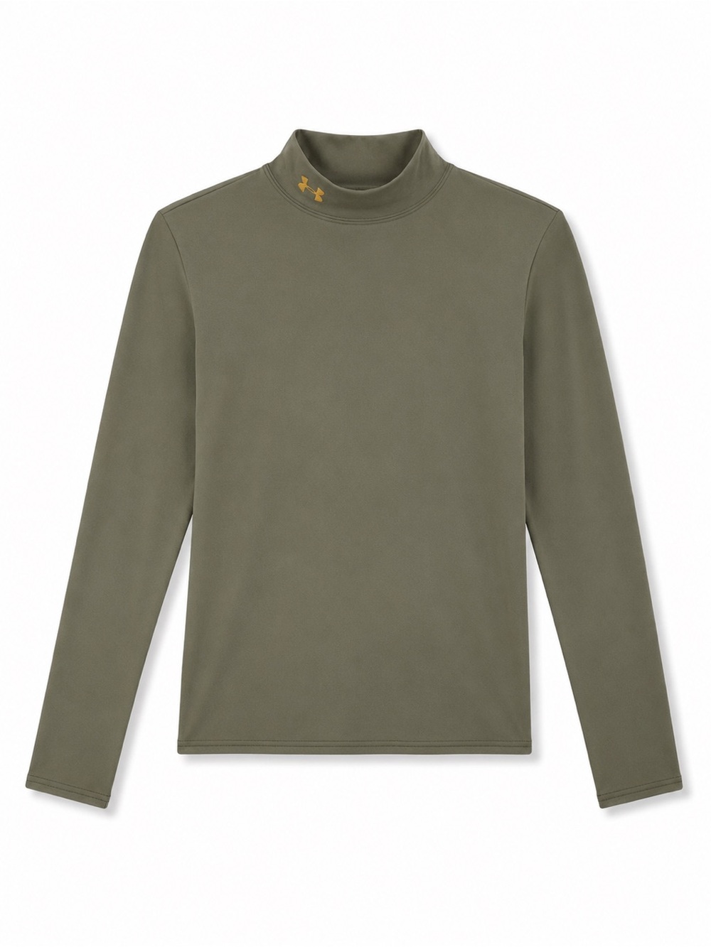 Under Armour Olive Green Mock Neck Long Sleeve Base Layer Top SM